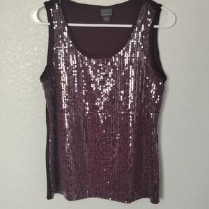 Covington Maroon Sequin Tank Top
